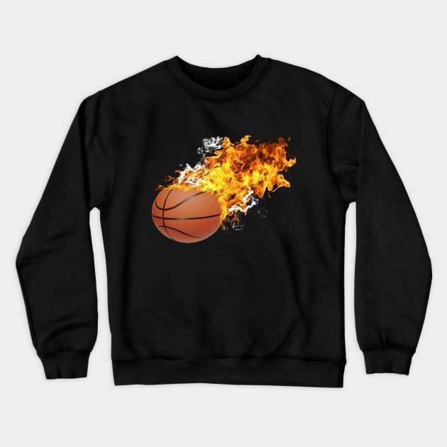 Flaming Basket Ball 2 Crewneck Sweatshirt by Ratherkool